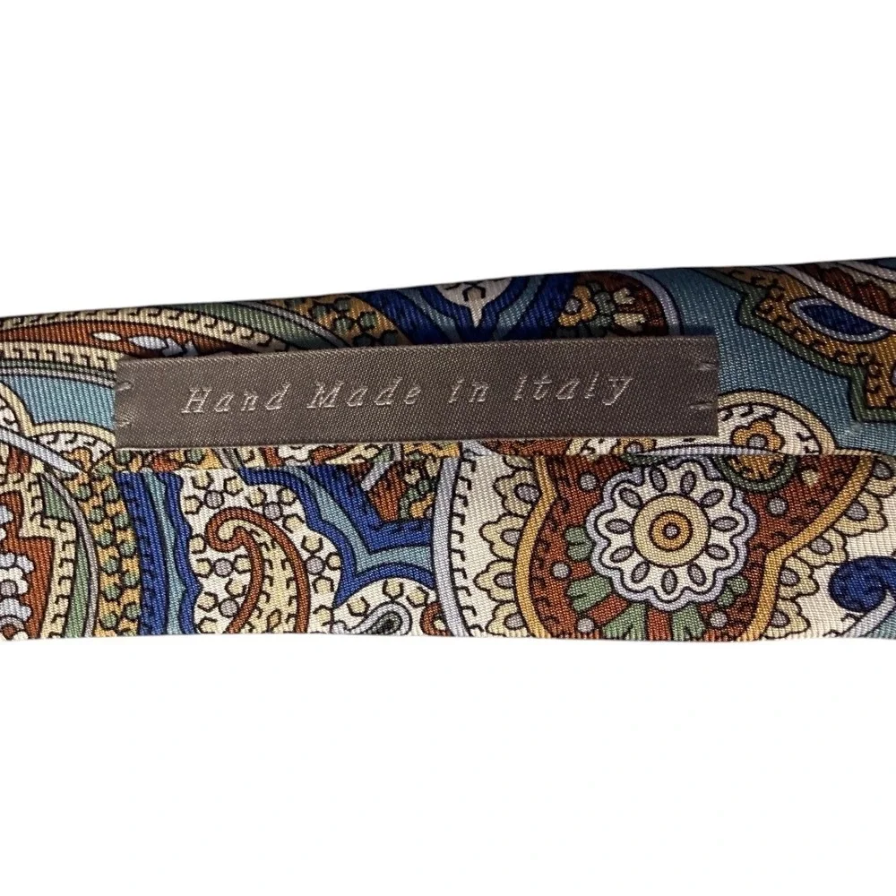 Daniel Cremieux Seven Fold 100% Italian Silk Blue Paisley Tie Ltd Edition 81/307
